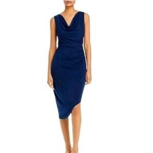 Sam Edelman Drape Neck Ruched Dress Women's S